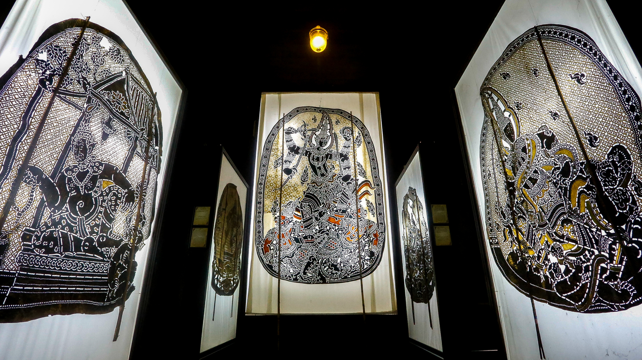Hidden art museums and art galleries in Thailand: Surrounded by Nang Yai shadow puppets at Wat Khanon