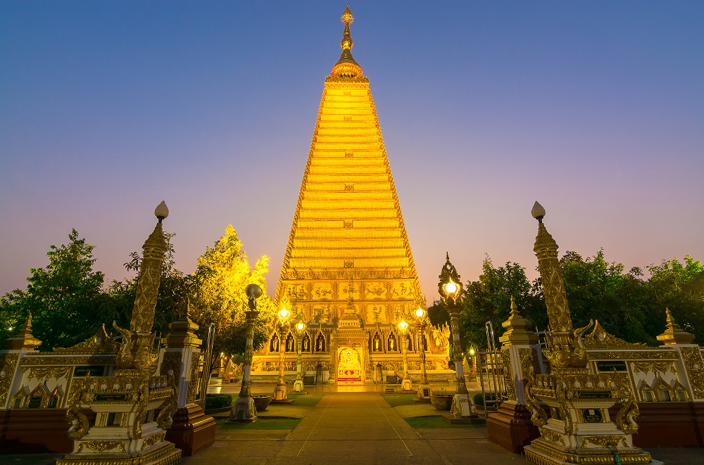 Things to Do in Ubon Ratchathani, Thailand: replica of the Mahabodhi stupa at Nong Bua Temple